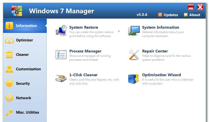 Windows7ManagerPortablev5.0.6绿色便携破解版截图1