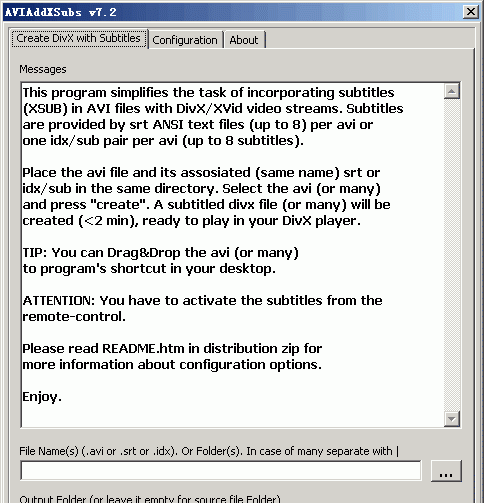 AVI文件加字幕工具AVIAddXSubsV9.15绿色版截图1