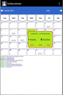 HolidayCalendar截图1