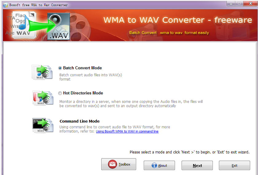 Boxoft WMA to Wav converter(WMA转WAV转换器)