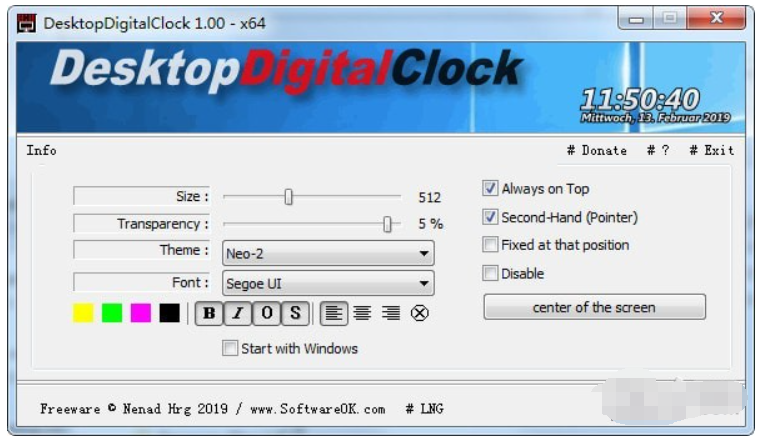 DesktopDigitalClock(桌面数字时钟)