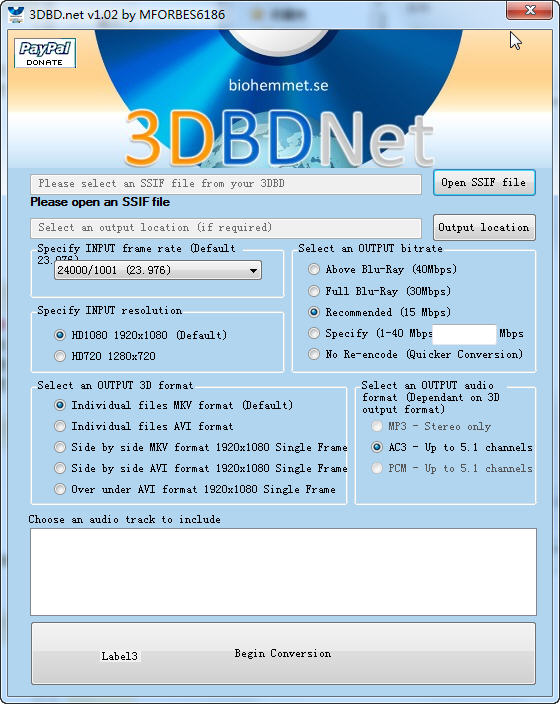 3DBDNet(视频转换工具)