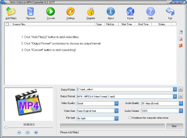 Allok Video to MP4 Converter