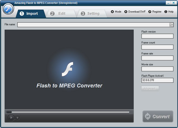 Amazing Flash to MPEG Converter